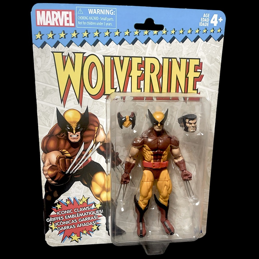 1017 Marvel Legends Retro Card WOLVERINE Brown Suit 6” X-Men Action Figure